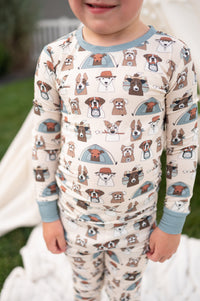 Camp Paws (Long Sleeve PJ) - Blue - BIG FRENCHIES