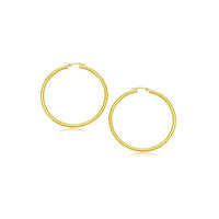 14k Yellow Gold Polished Hoop Earrings (2- mm)