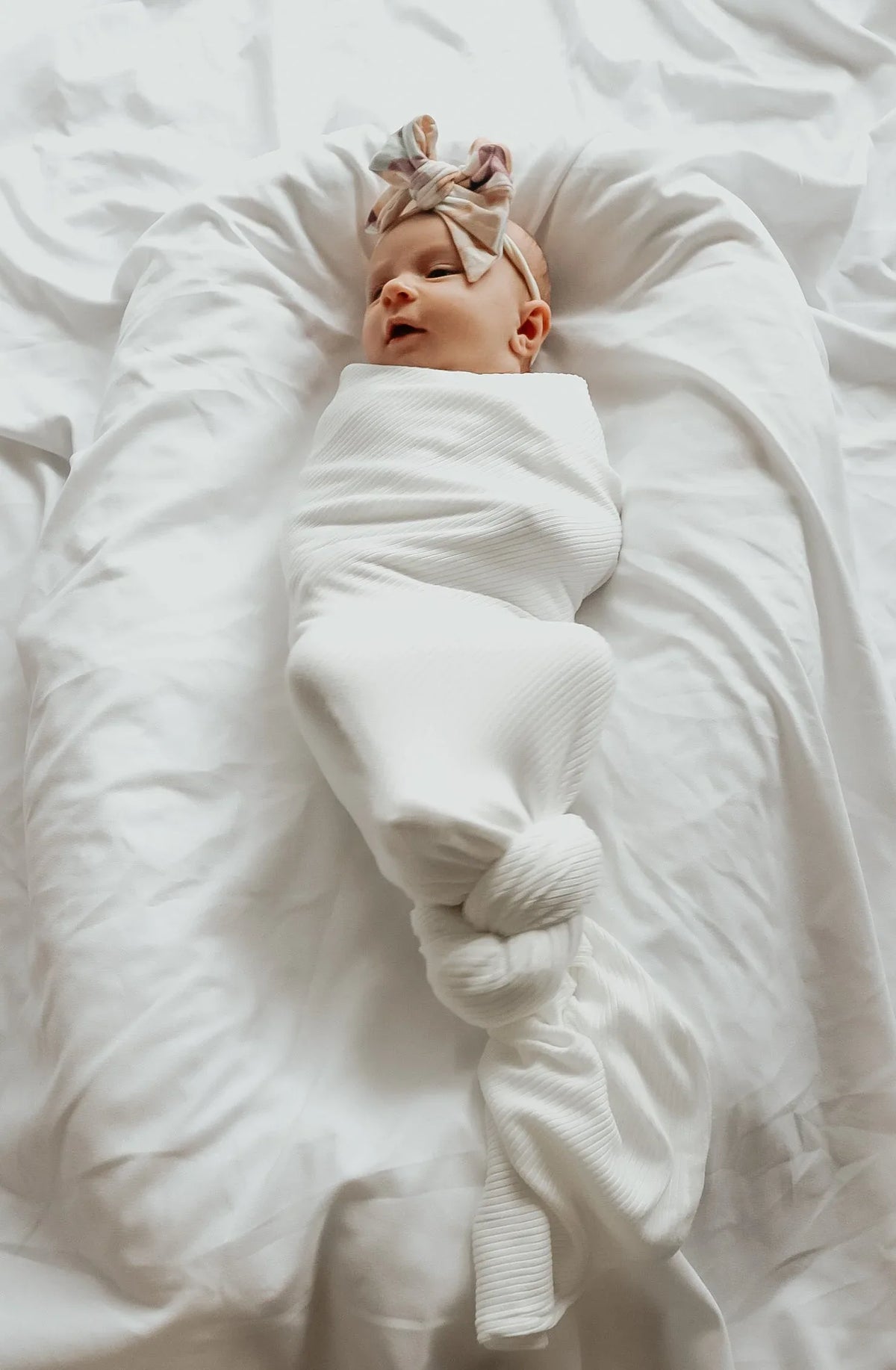 Dove Ribbed Stretch Swaddle - BIG FRENCHIES