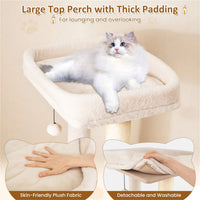63" Wooden Cat Tree - 2-Story Condo with Bamboo Interior, 5 Sisal Scratching Posts, 44 lbs Per Layer Capacity