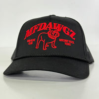 MFDAWGZ Mack Bulldog ￼on a black mesh SnapBack Hay Cap Collab Iggyman Custom Embroidered