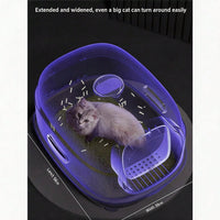 Fully Enclosed Cat Litter Box With UV Sterilization Odor Control, Large 56cm Space For Big Cats, Easy Clean 180 Flip Top