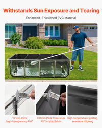 Canvas Fish Pond Above Ground Koi Tank 470 Gal With Clear Viewing Panel