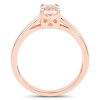 0.70 Carat Genuine Morganite .925 Sterling Silver Ring