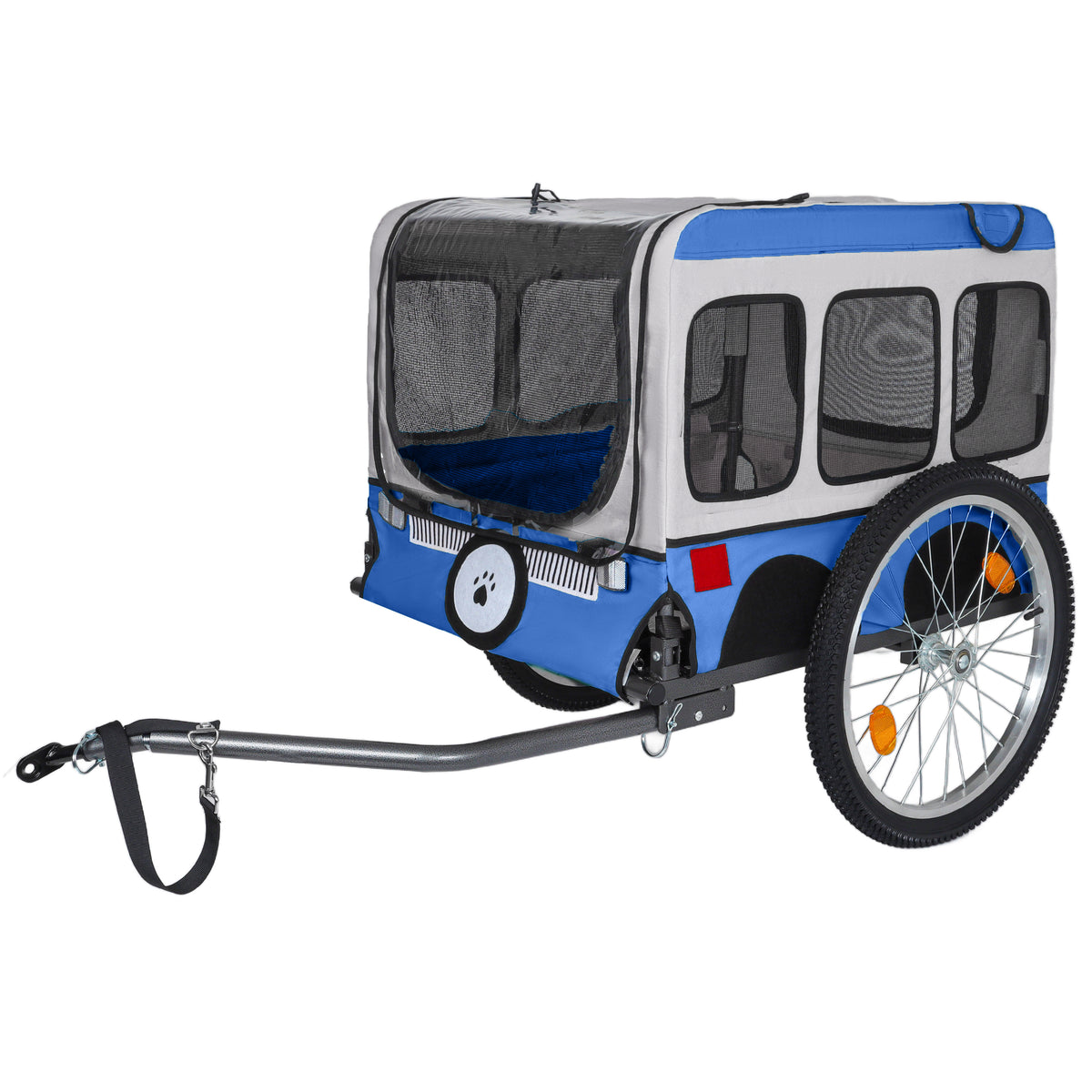 Large Folding Bike Trailer for Dogs - 20×2 1/8 Inches Wheels, Heavy-Duty Steel Frame, Spacious Design, All-Terrain Cycli