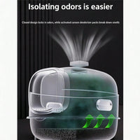 Fully Enclosed Cat Litter Box With UV Sterilization Odor Control, Large 56cm Space For Big Cats, Easy Clean 180 Flip Top