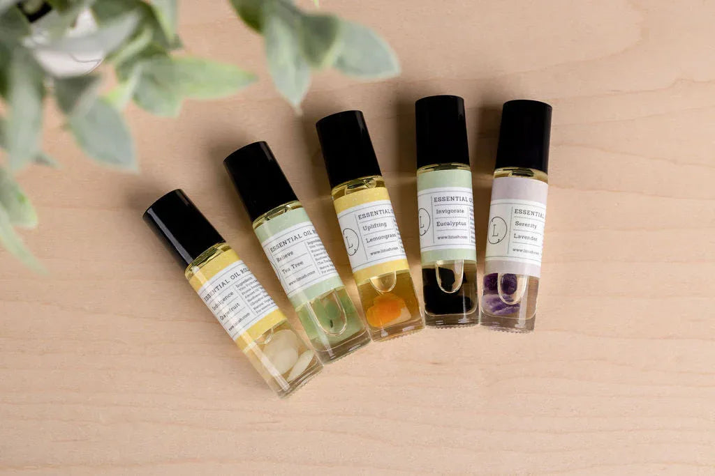 Essential Oils Roll-On with Crystals - set of 5 - BIG FRENCHIES