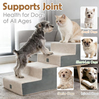 Dog Stairs 4 Step Foldable Pet Steps Ottoman Ramp for Couch Bed