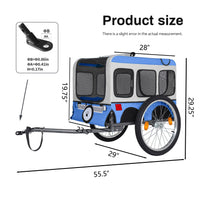 Large Folding Bike Trailer for Dogs - 20×2 1/8 Inches Wheels, Heavy-Duty Steel Frame, Spacious Design, All-Terrain Cycli