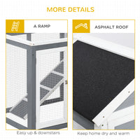 Indoor Rabbit Enclosure, 48" Weatherproof Wooden Rabbit Hutch, with Slanted Asphalt Roof & Fun Outdoor Run for Bunnies &