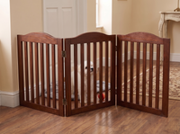 Wooden Freestanding Foldable Pet Gate for Dogs, 24 inch 3 Panels Step Over Fence, Dog Gate for The House, Doorway