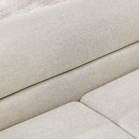 Oversized Pet Sofa, Curved Armrest Rectangular Dog Sofa, Linen Fabric Comfort Pet Couch for Large & Oversized Dogs-Beige