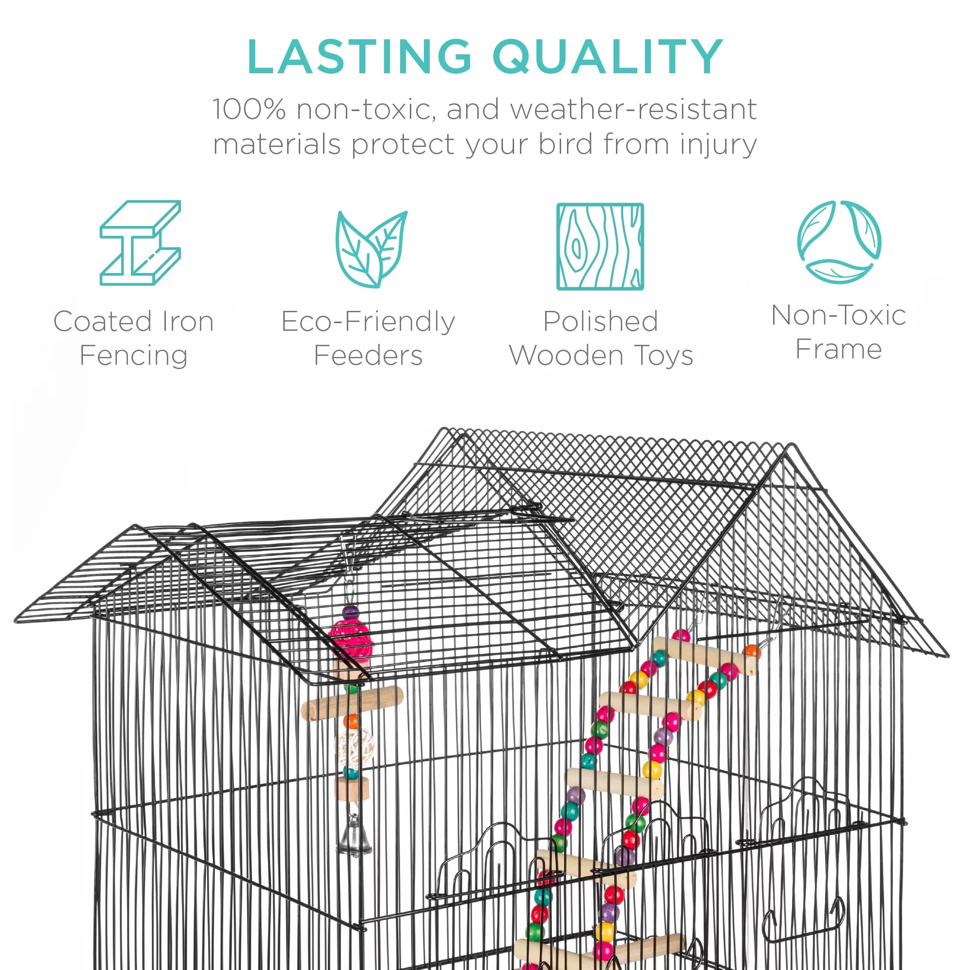 36In Indoor/Outdoor Iron Bird Cage for Parro - BIG FRENCHIES