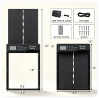 Solar Powered Automatic Chicken Coop Door with 4 Control Modes Light Sensor Timer Remote Manual, Anti-Pinch Weatherproof