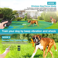 2 In 1 Wireless Electric Dog Fence Waterproof Pet Shock Boundary Containment System Electric Training Collar For Small M