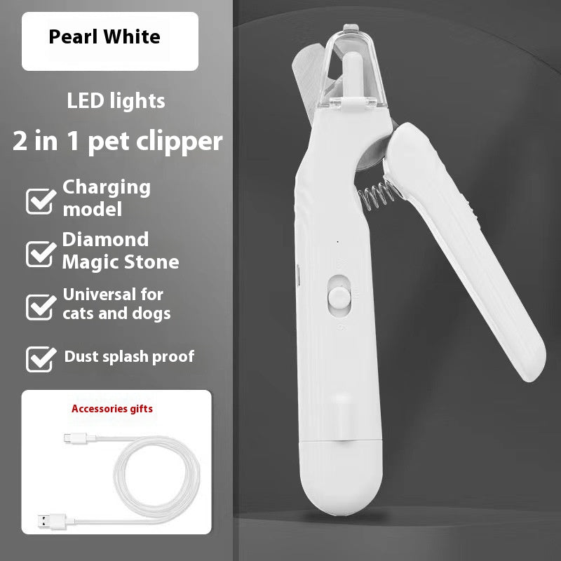 2 In 1 Pet Nail Clippers With Led Light Dog Cat Special Blood Line Scissors Multifunction Animals Paw Nail Trimmer Pet S