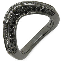 1.02 Carat Genuine Black Diamond .925 Sterling Silver Ring