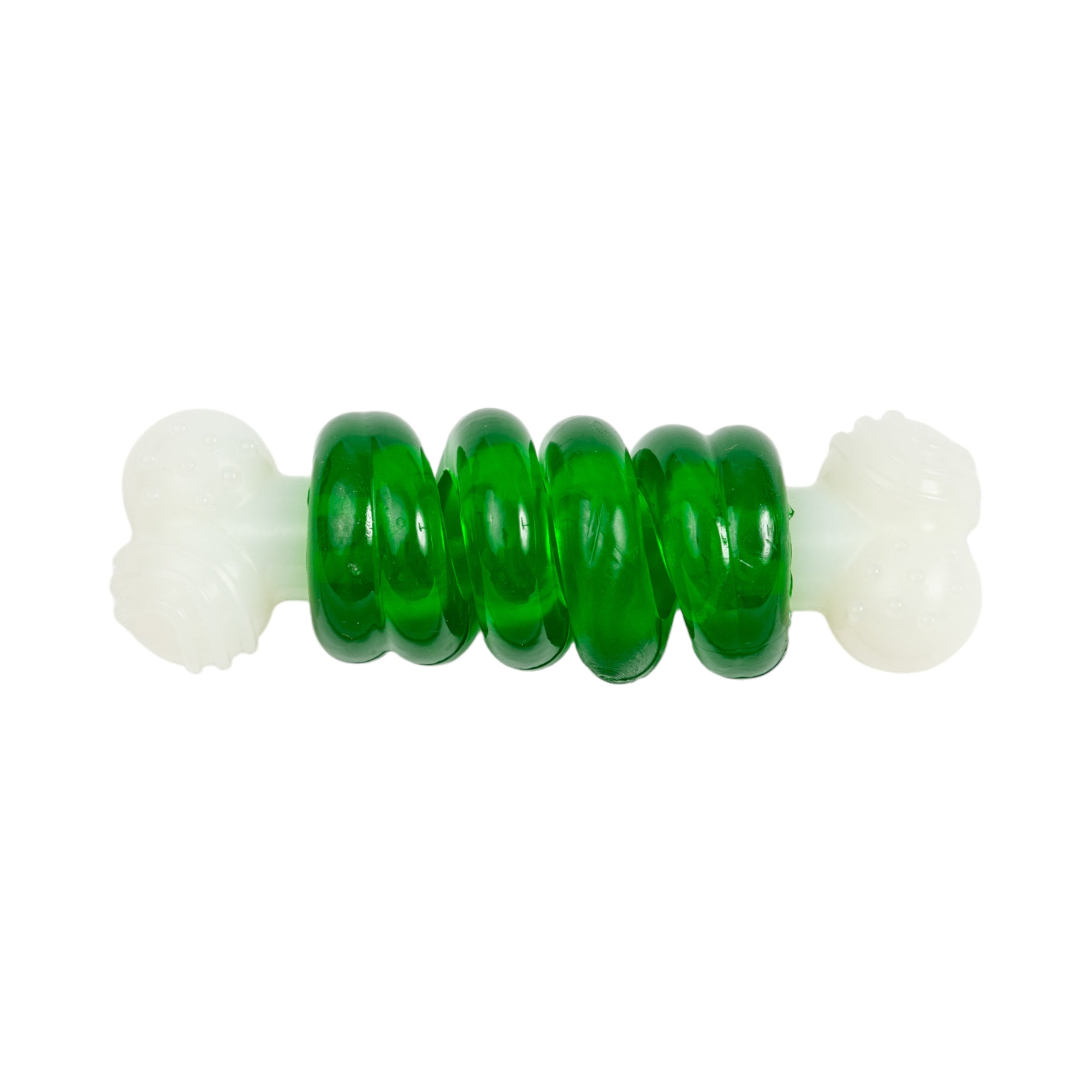 Country Living Bone-a-Treat Dog Chew Toy – Orange Bulged Balls & Green Spiral Ring - BIG FRENCHIES