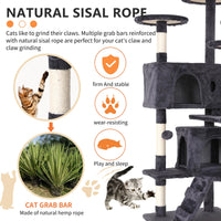 Ultimate 54-Inch Double Condo Cat Tree Tower with Scratching Post & Cozy Perch for Indoor Cats - Stylish Ashy Design - BIG FRENCHIES