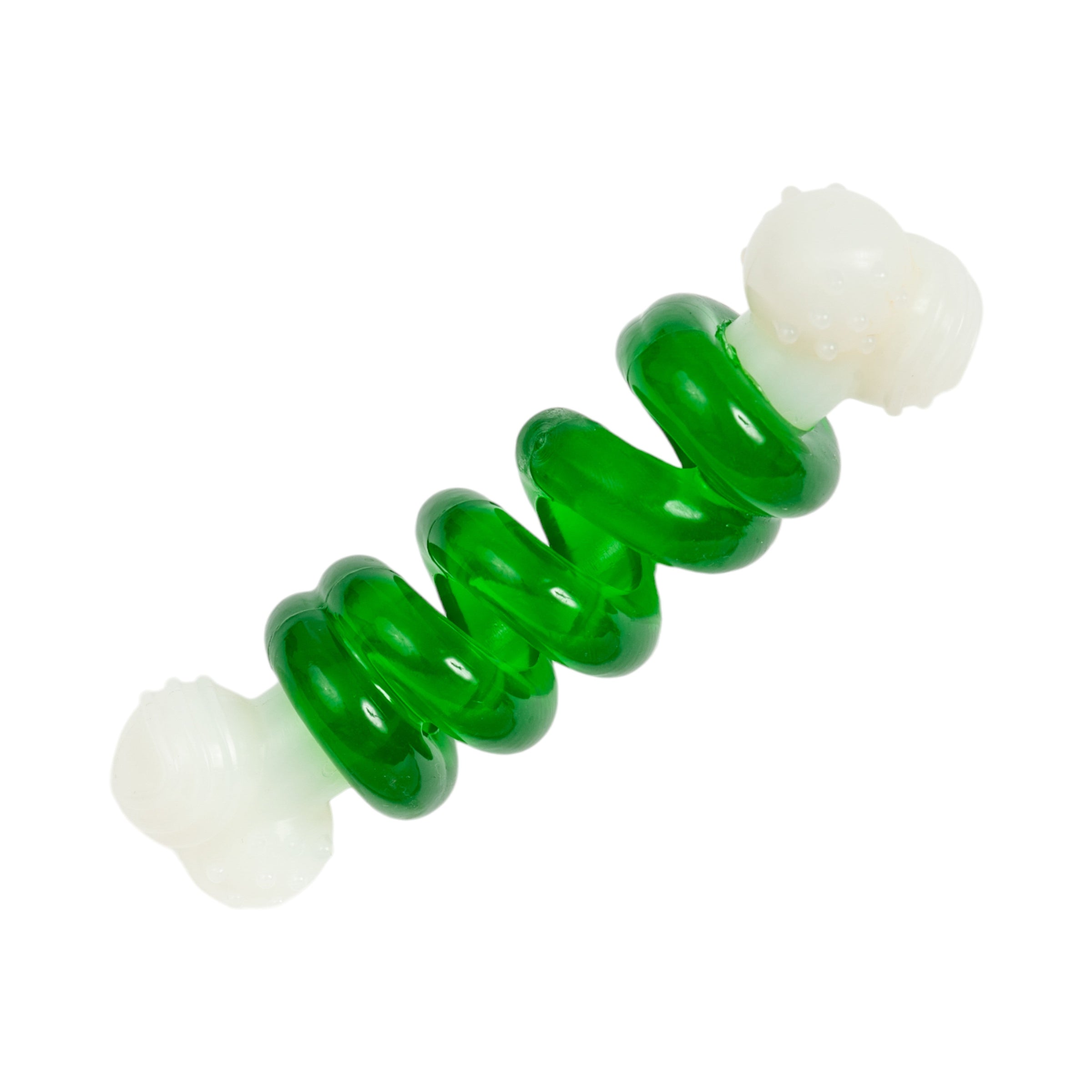 Country Living Bone-a-Treat Dog Chew Toy – Orange Bulged Balls & Green Spiral Ring - BIG FRENCHIES
