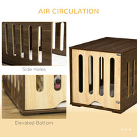 Furniture Style Dog Crate End Table with Removable Door Panel, Dog Crate Bed with Foam Cushion, Safety Lock, Indoor Use,