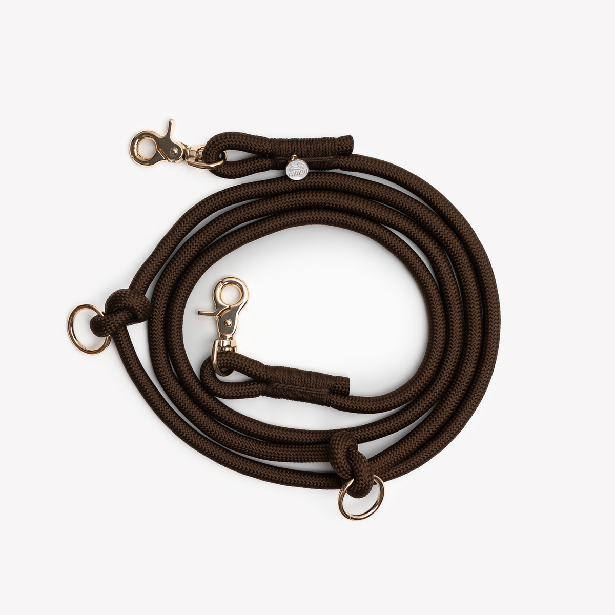 'Brown' - Hands Free Braided Leash-Hands Free Braided Leash-BIG FRENCHIES-FURLOU