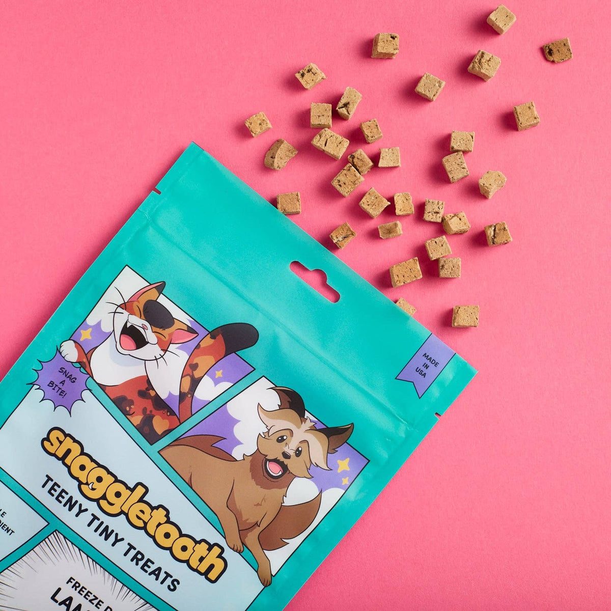 Snaggletooth Pets Freeze Dried Lamb Liver Teeny Tiny Treats for Dogs & Cats, 2.6 oz, Pack of 12