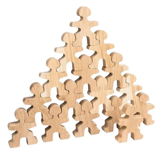 32-Piece Wooden Little Balancing People Stacking Set | Mindful Open-Ended Play - BIG FRENCHIES