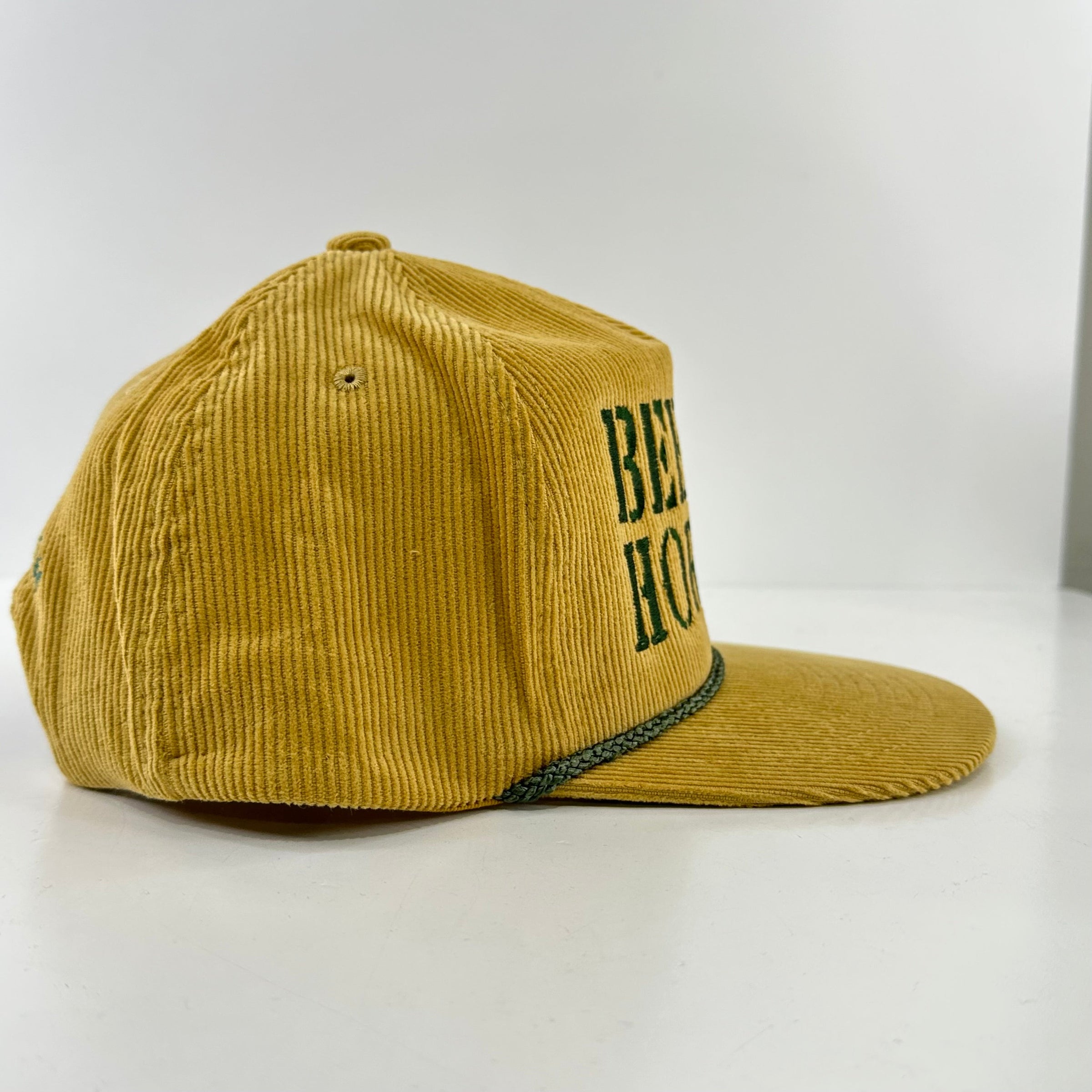 BEER FOR MY HORSES Mustard Cordaroy Rope SnapBack Cap Hat Custom Embroidered