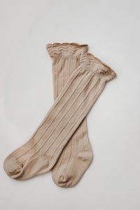 Ruffle Cotton Knee High Socks - BIG FRENCHIES