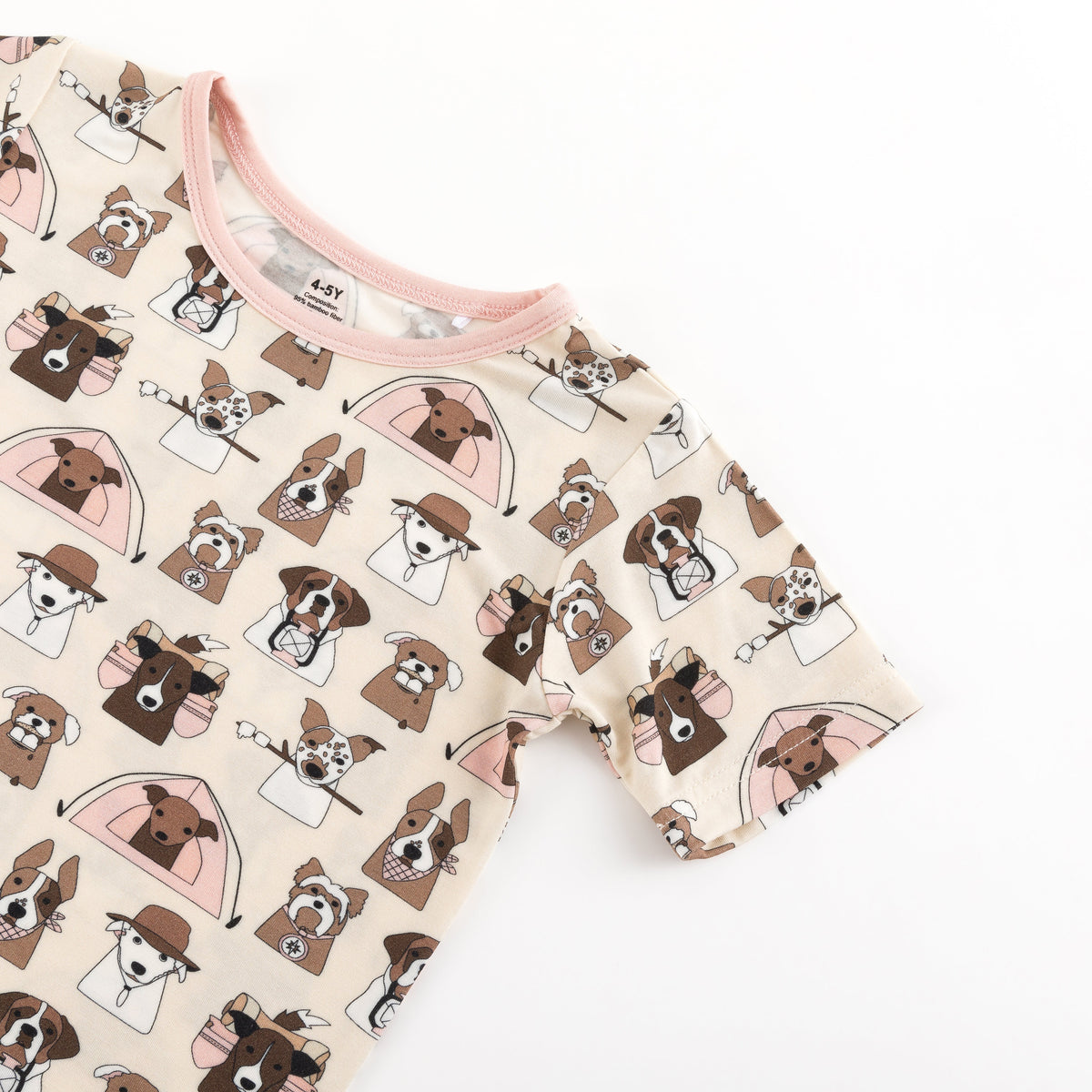 Camp Paws (Short Sleeve PJ) - Pink - BIG FRENCHIES