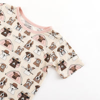 Camp Paws (Short Sleeve PJ) - Pink - BIG FRENCHIES
