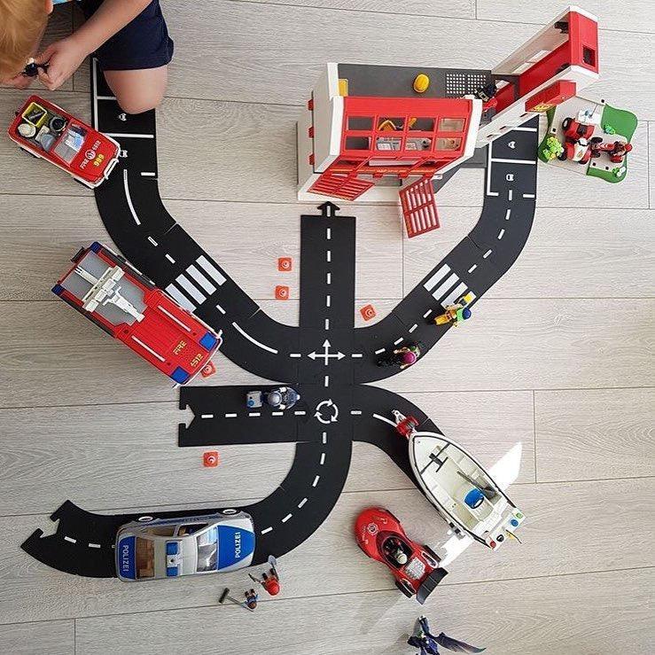 Flexible Rubber Roads Play Set – Open-Ended City & Car Track Play - BIG FRENCHIES