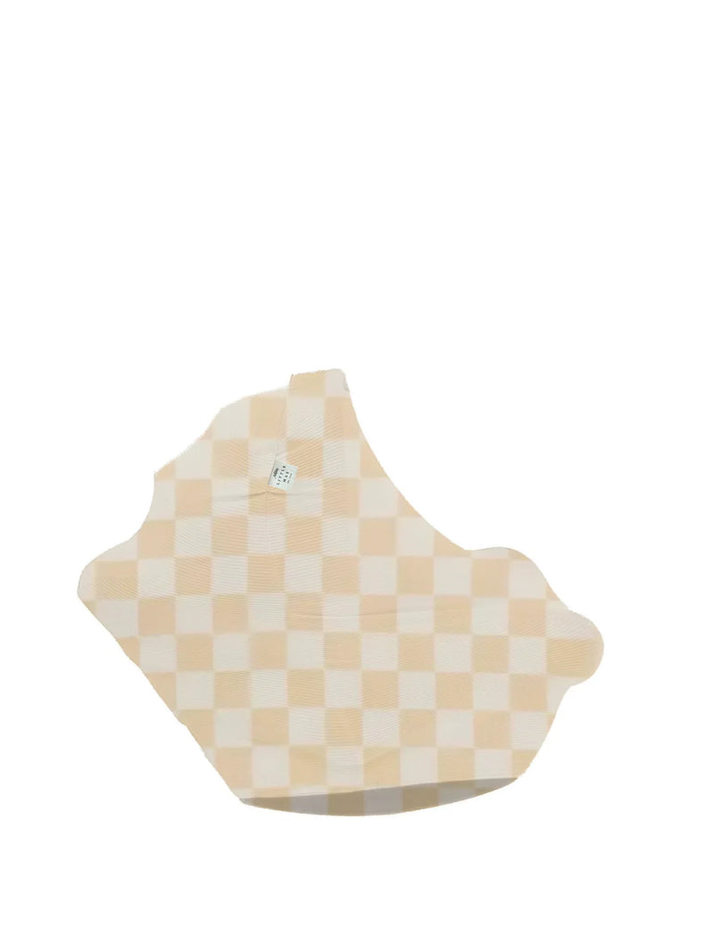 Beige & White Checkered Carseat Cover - BIG FRENCHIES