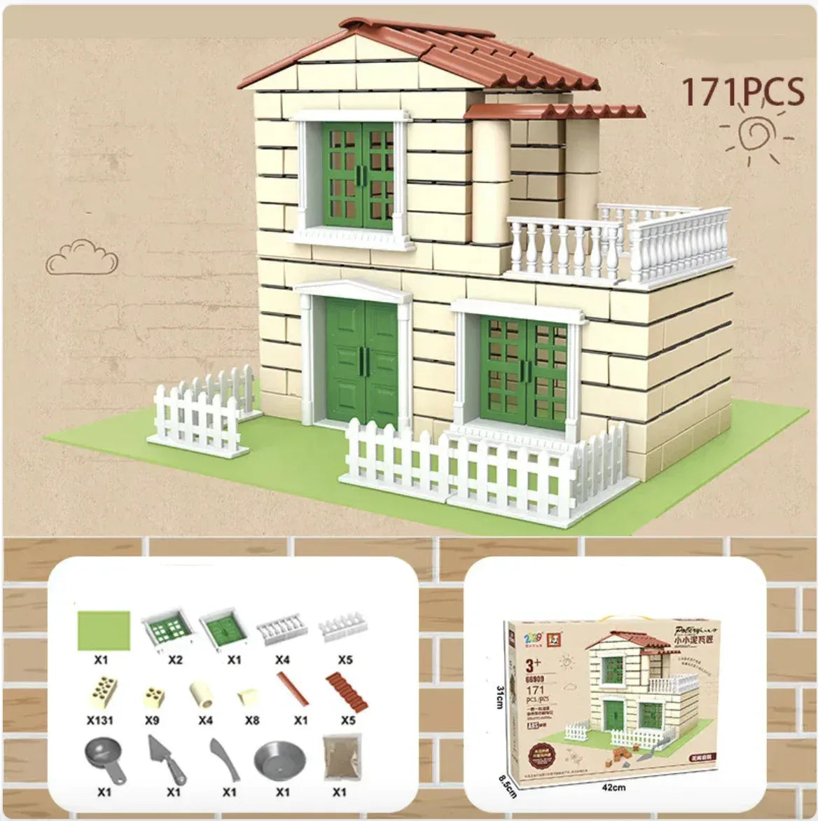 Children Build A House Bricks Assembled Toys - # BOT&G512510001 - BIG FRENCHIES