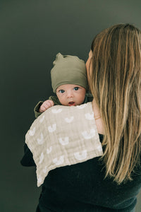 Olive Bamboo Newborn Knot Hat - BIG FRENCHIES