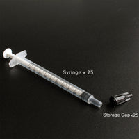 25pcs Luer Slip Tip 1ml Syringes With Caps Are Great For Pet Feeding, Glue, Hobby Crafts, Measurement, And Liquid Refill