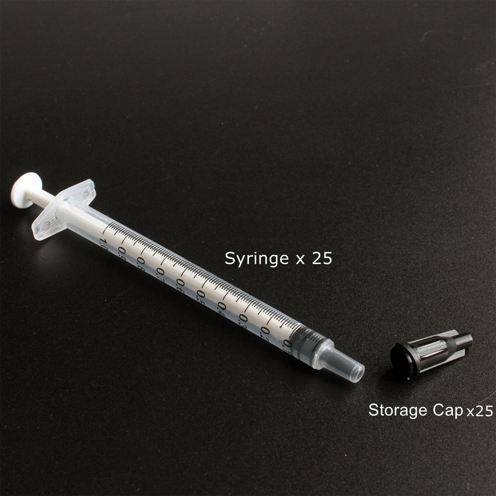25pcs Luer Slip Tip 1ml Syringes With Caps Are Great For Pet Feeding, Glue, Hobby Crafts, Measurement, And Liquid Refill