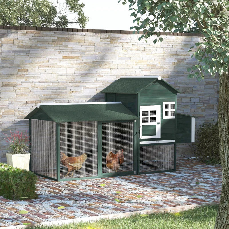 Wooden Chicken Coop, Hen House Outdoor With Run Nesting Box, Asphalt Roof, Removable Tray, Multiple Packages Shipped. Pl