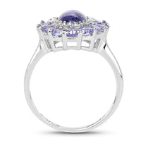 3.85 Carat Genuine Tanzanite .925 Sterling Silver Ring