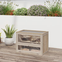 2-Level Hamster Cage Mice And Rat House, With Openable Top, Front Door, Shelf And Ladder For Hamsters, Mice And Other Sm