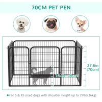 32"W 4-Panel Metal Dog Pen Exercise Pet Playpen Dog Indoor/Outdoor Fence, Black