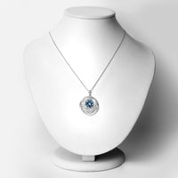 8.75 Carat Genuine Swiss Blue Topaz .925 Sterling Silver Pendant