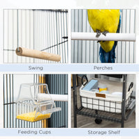 Bird Cage Starter Kit with Detachable Rolling Stand