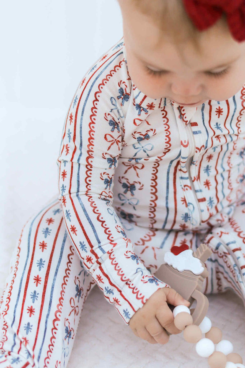 Candy Cane Lane Bamboo Christmas Pajamas - Zippy - BIG FRENCHIES