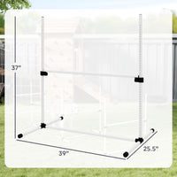 4 Piece Dog Agility Training Equipment for Dog Agility Course with Adjustable Height Jump Bars, Included Carry Bag, & Di