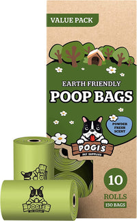 Pogi’S Dog Poop Bags - 10 Rolls (150 Doggie Poop Bags) - BIG FRENCHIES