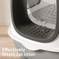 E Classic Grey Cat Litter Box - Simple And Practical, Large Space, High Cost Effective Choice