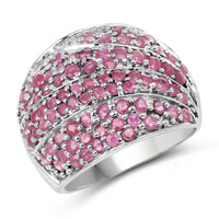 2.97 Carat Genuine Ruby .925 Sterling Silver Ring