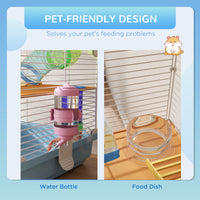 5 Tiers Hamster Cage Portable Animal Travel Carrier w/ Exercise Wheels Tube, Light Blue